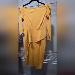 Elegant Yellow Off-Shoulder Dress